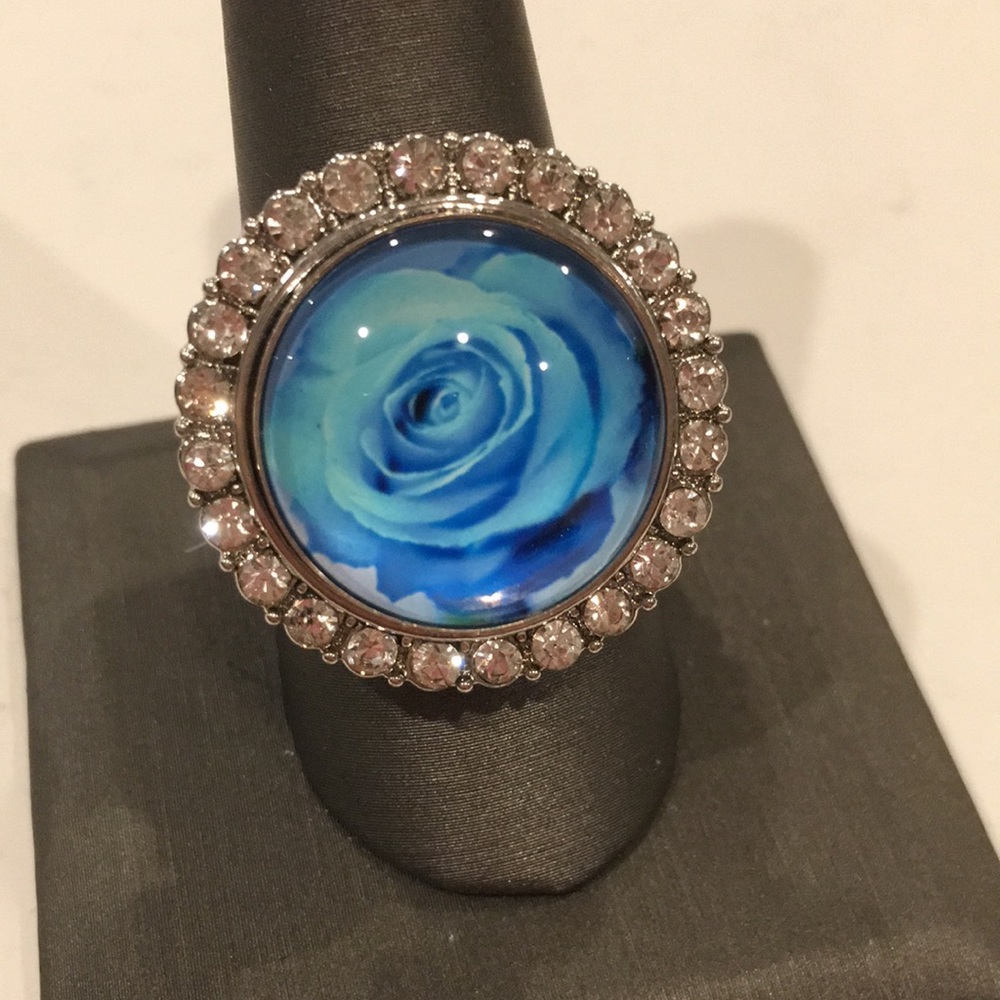 Butterflies & Roses Snap Jewelry Ring